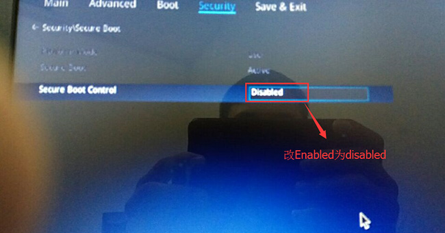 把secure boot control改成disabled